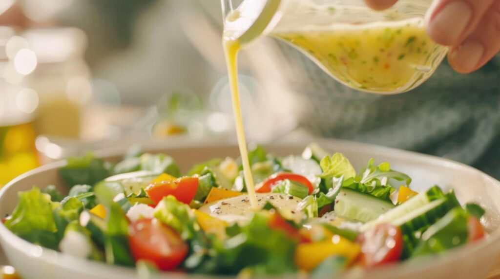 préparation de repas avec une belle assiette et de la sauce qui se verse pour une parfaite alimentation post partum